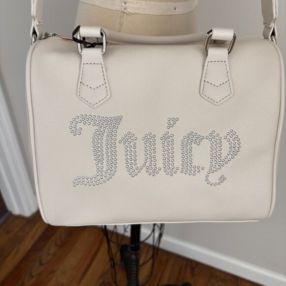 Juicy Couture Crystal Obsession Satchel/Crossbody Beige New - Picture 2 of 11